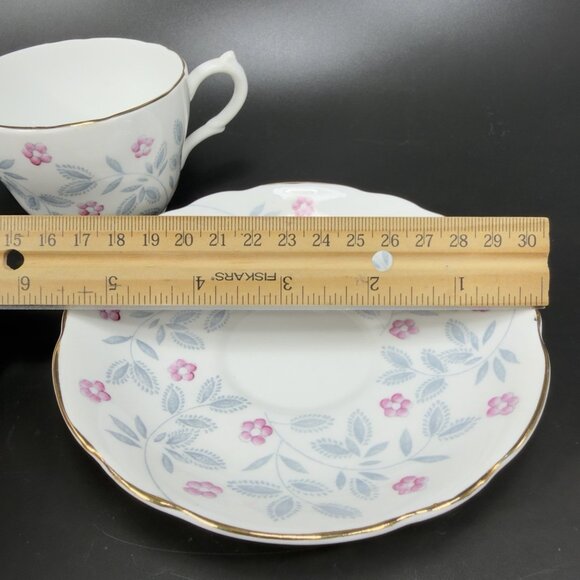 Vintage English Castle Bone China Porcelain Teacup Saucer Set England Teacup Set - Picture 2 of 10